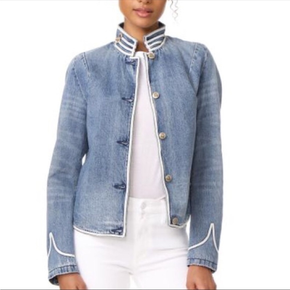 Scotch & Soda Blue Jean Jacket with White Accents